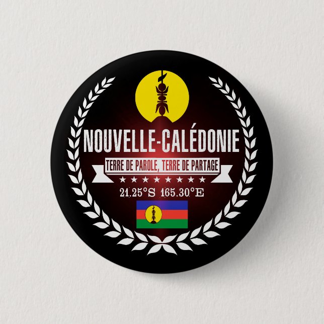 Chapa Redonda De 5 Cm Nueva Caledonia (Anverso)