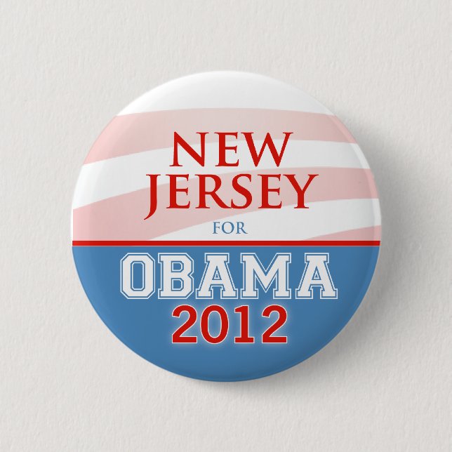 Chapa Redonda De 5 Cm NUEVA JERSEY para Obama 2012 (Anverso)