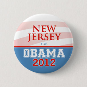 Chapa Redonda De 5 Cm NUEVA JERSEY para Obama 2012