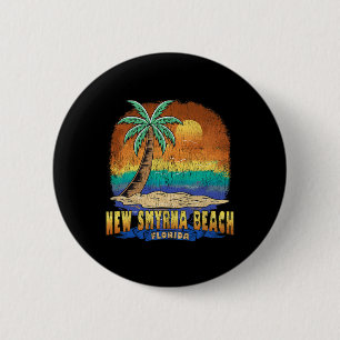 Chapa Redonda De 5 Cm Nueva playa de Smyrna Florida Vintage Molesto Souv