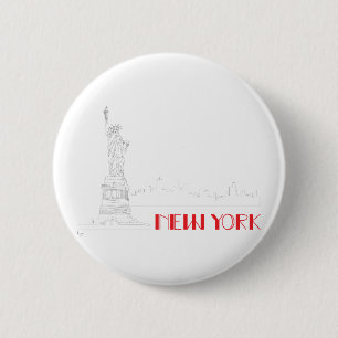 Chapa Redonda De 5 Cm Nueva York, Guay de la Estatua de la Libertad
