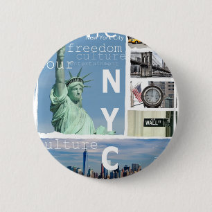 Chapa Redonda De 5 Cm Nueva York Nyc