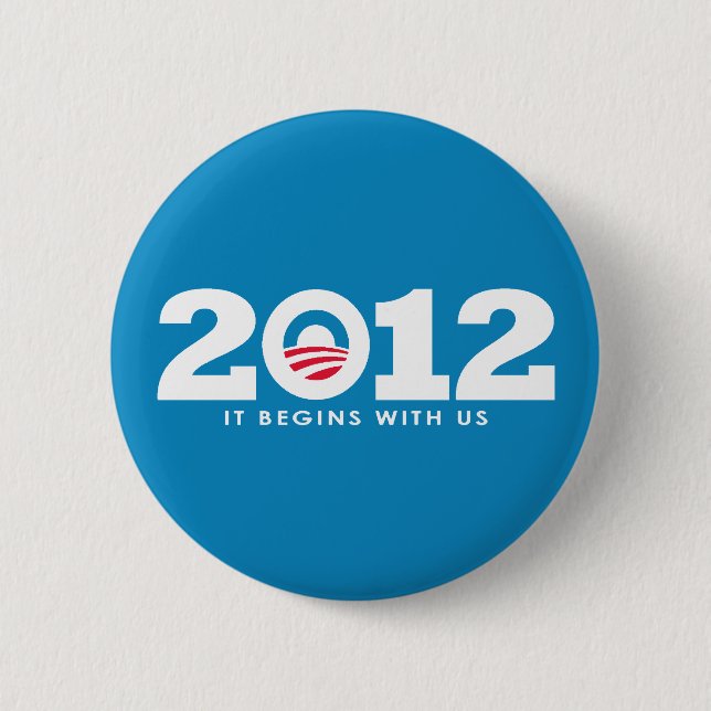 Chapa Redonda De 5 Cm Nuevo logotipo de Obama 2012 (Anverso)