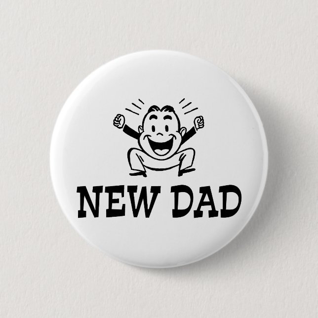 Chapa Redonda De 5 Cm Nuevo papá (Anverso)