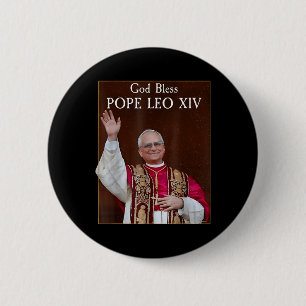 Chapa Redonda De 5 Cm Nuevo Papa 2025 Dios bendiga al Papa León Xiv