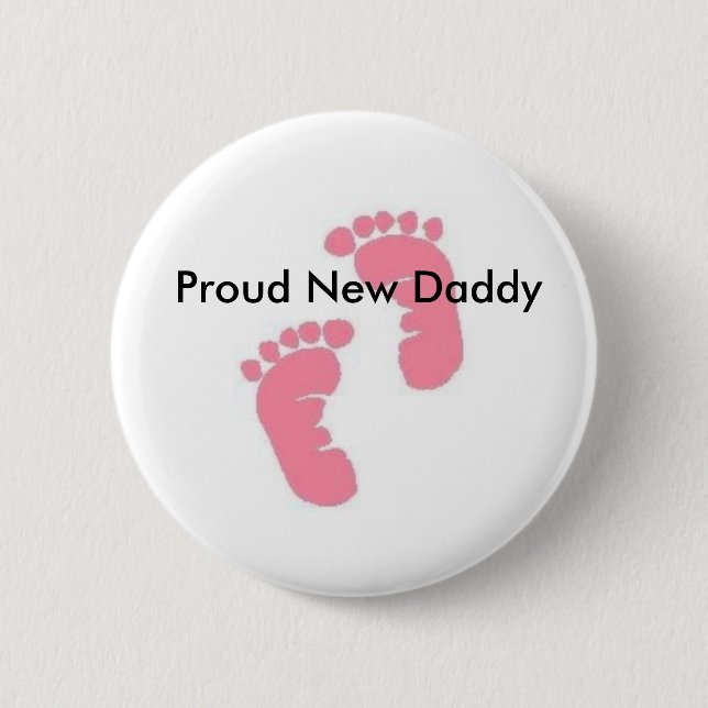 Chapa Redonda De 5 Cm Nuevo papá orgulloso (Anverso)