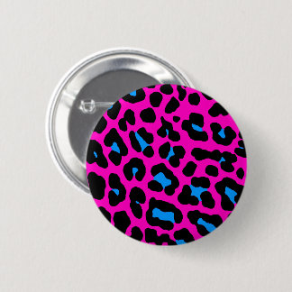 Chapa Redonda De 5 Cm Nuevo Pin de Leopardo Rosa Retro Vintage de los 80