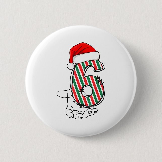Chapa Redonda De 5 Cm Number 6 Matching 67 Meme Christmas Costume Men Wo (Anverso)