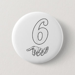 Chapa Redonda De 5 Cm Número 6 Coincidencia 67 Meme Disfraz de Halloween