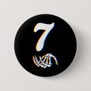 Chapa Redonda De 5 Cm Número 7 Coincidencia 67 Meme Mano de Esqueleto Ha