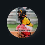 Chapa Redonda De 5 Cm Número de foto del jugador de béisbol personalizad<br><div class="desc">Coloca fácilmente la foto de tu hijo en la plantilla para hacer un lindo regalo de botón para el niño. Agregue un texto como un nombre al personalizar y personalice el pin. Disponible en una variedad de formas y tamaños. Elija su propia forma o tamaño en el menú de opciones....</div>