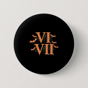 Chapa Redonda De 5 Cm Números Romanos Vi Vii 67 Meme Gen Alpha Halloween