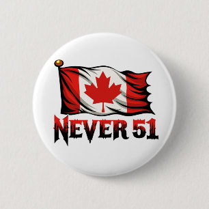 Chapa Redonda De 5 Cm Nunca 51, Canadá, Bandera Canadiense, Hojas de arc