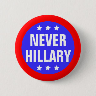 Chapa Redonda De 5 Cm NUNCA HILLARY para el presidente 2016