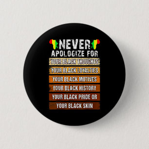 Chapa Redonda De 5 Cm Nunca Retro Disculparse Historia Negra Africana Me