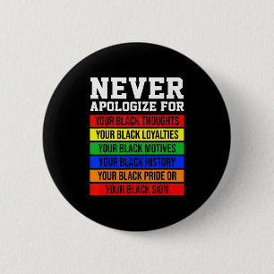 Chapa Redonda De 5 Cm Nunca te disculpes por tu negrura Historia Negra M