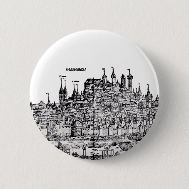 Chapa Redonda De 5 Cm Nuremberg ciudad medieval en Alemania (Anverso)