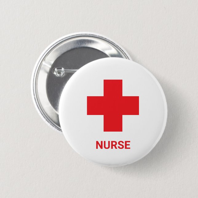 Chapa Redonda De 5 Cm Nurse & First Aid, Cross, Ambulance, Doctor Button (Anverso y reverso)