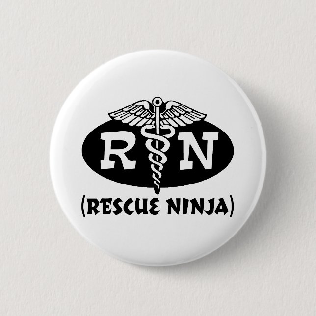 Chapa Redonda De 5 Cm Nurse Ninja (Anverso)