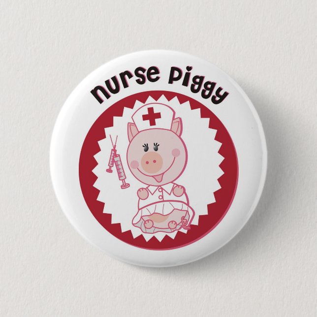 Chapa Redonda De 5 Cm Nurse_Piggy (Anverso)
