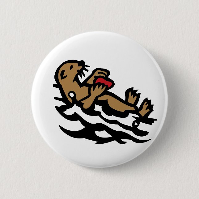 Chapa Redonda De 5 Cm Nutria marina (Anverso)