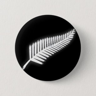 Chapa Redonda De 5 Cm NZ Silver Fern National Emblem Patriotic Button