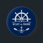Chapa Redonda De 5 Cm Oars de ancla náutica ayudan a llamar tu nombre o<br><div class="desc">Barco náutico,  Rueda de los buques - Avión y Orejas cruzadas con su nombre personalizado o nombre de barco en un botón elegante.</div>