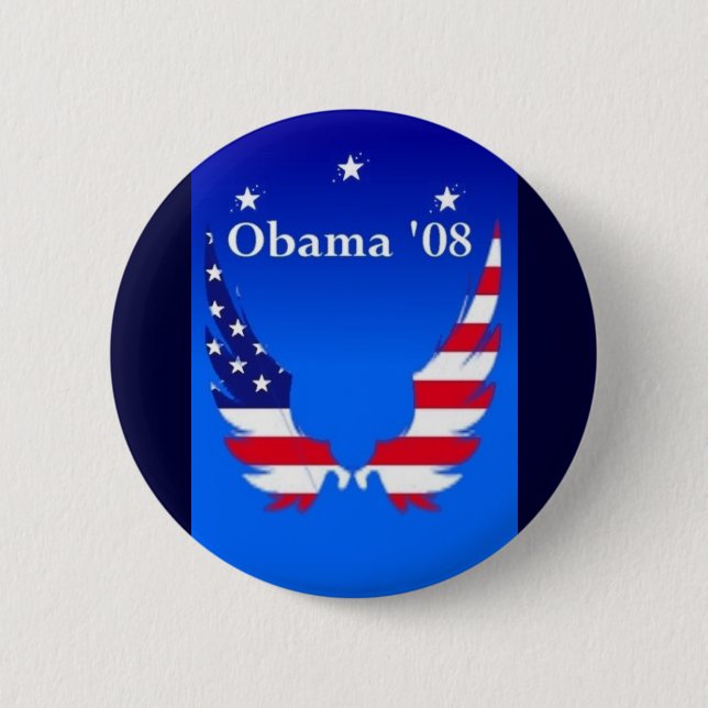 Chapa Redonda De 5 Cm Obama '08 (Anverso)