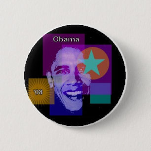 Chapa Redonda De 5 Cm Obama '08