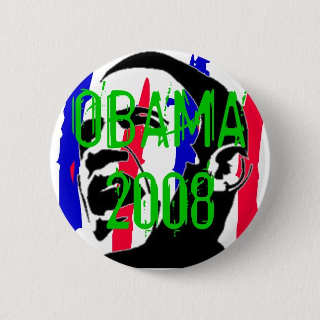 Chapa Redonda De 5 Cm Obama 2008 (Anverso)