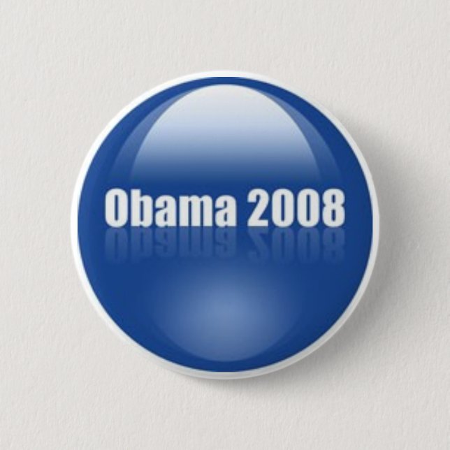 Chapa Redonda De 5 Cm Obama 2008 (Anverso)