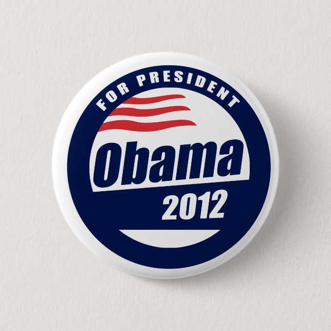 Chapa Redonda De 5 Cm Obama 2012 (Anverso)