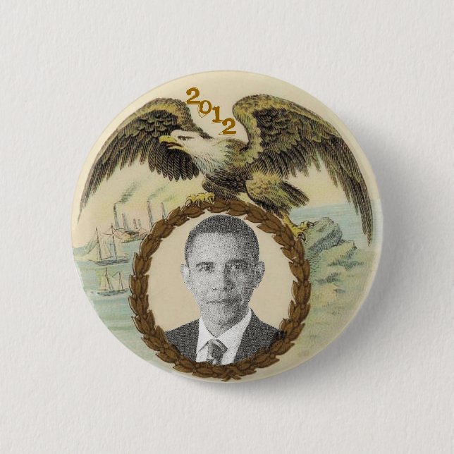 Chapa Redonda De 5 Cm Obama 2012 (Anverso)
