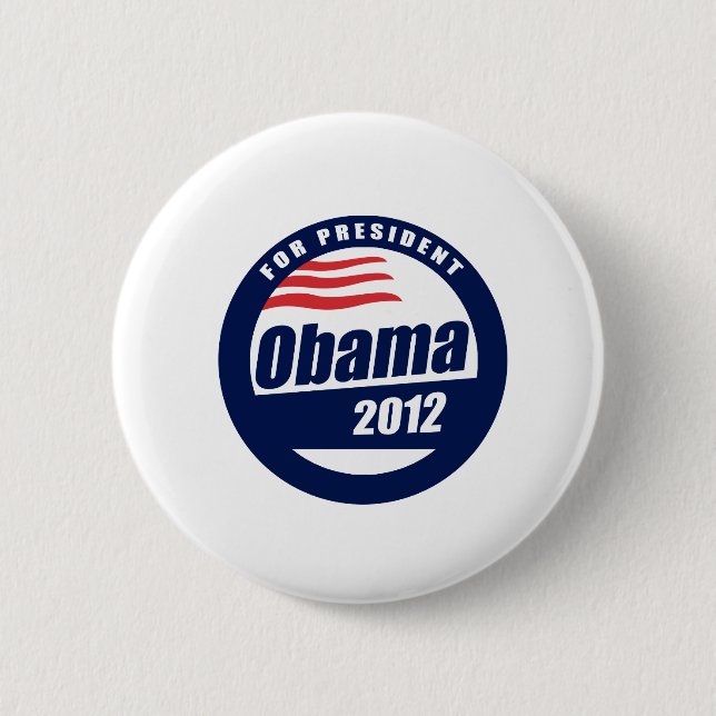 Chapa Redonda De 5 Cm Obama 2012 (Anverso)