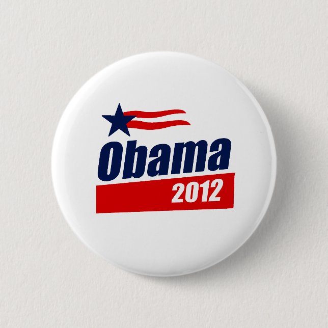 Chapa Redonda De 5 Cm Obama 2012 (Anverso)