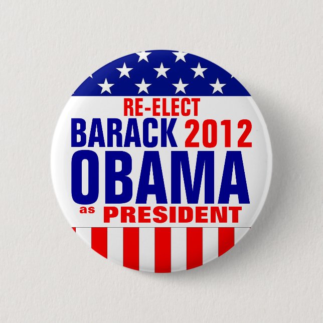 CHAPA REDONDA DE 5 CM OBAMA 2012 (Anverso)