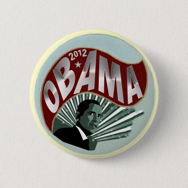 Chapa Redonda De 5 Cm Obama 2012 (Anverso)
