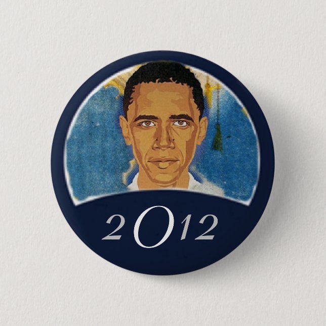 Chapa Redonda De 5 Cm Obama 2012 (Anverso)