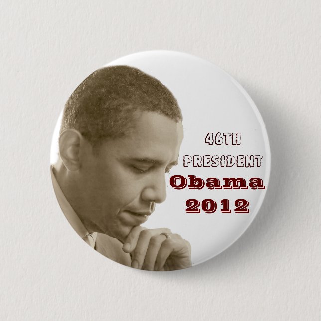 Chapa Redonda De 5 Cm Obama 2012 reelegido_ (Anverso)