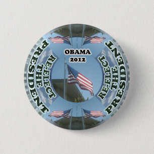 Chapa Redonda De 5 Cm Obama 2012 reelige al presidente Button