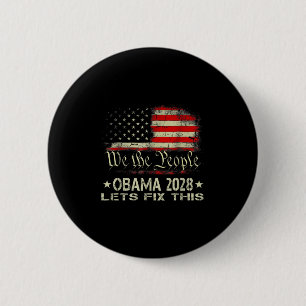Chapa Redonda De 5 Cm Obama 2028 Arreglemos Esto Nosotros, El Pueblo, No
