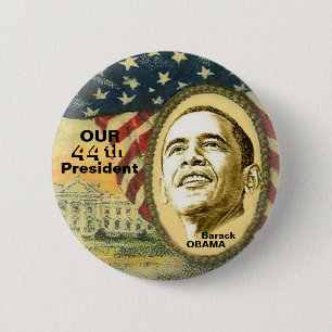 Chapa Redonda De 5 Cm Obama 44