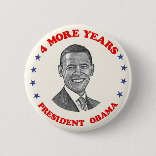 Chapa Redonda De 5 Cm Obama 4 más años