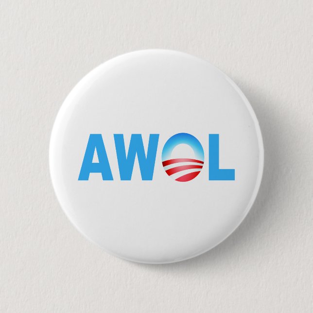 CHAPA REDONDA DE 5 CM OBAMA AWOL (Anverso)