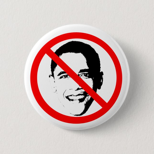 Chapa Redonda De 5 Cm Obama Barack ningún (Anverso)
