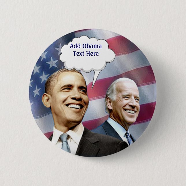 Chapa Redonda De 5 Cm Obama Biden (Anverso)