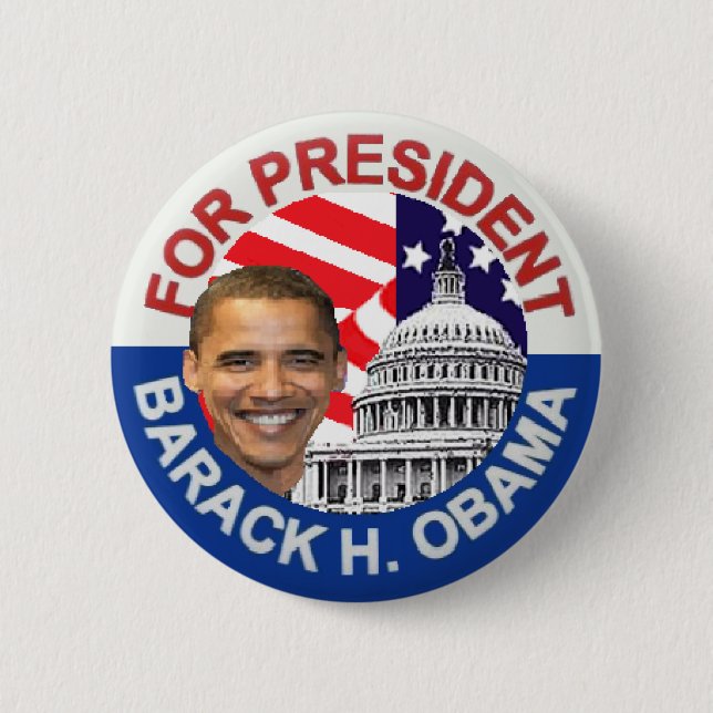 Chapa Redonda De 5 Cm Obama Biden (Anverso)