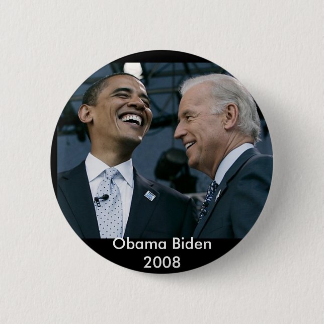 Chapa Redonda De 5 Cm obama biden (Anverso)