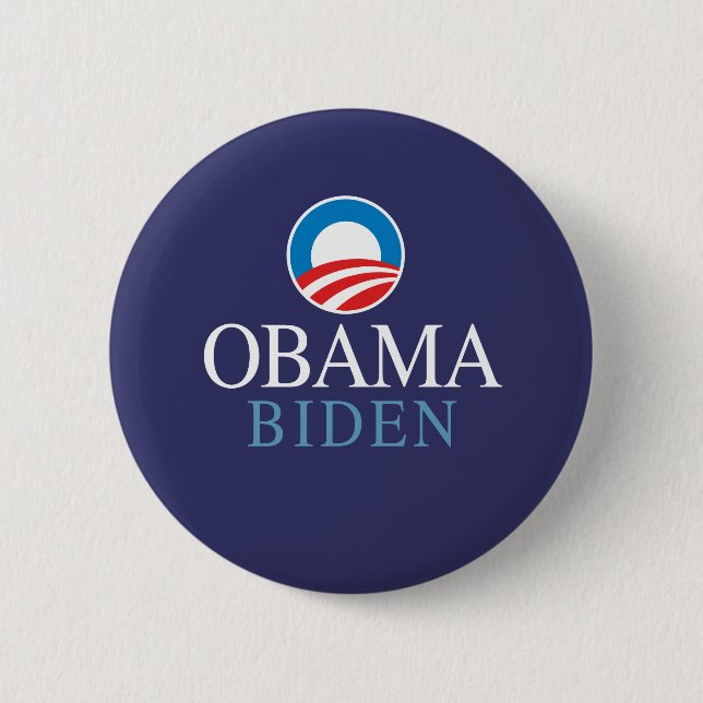 Chapa Redonda De 5 Cm Obama Biden (Anverso)
