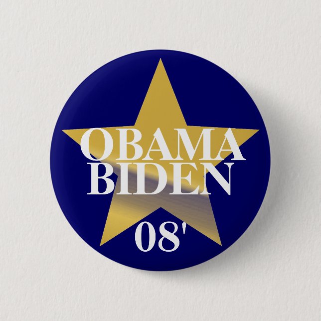 Chapa Redonda De 5 Cm Obama Biden (Anverso)